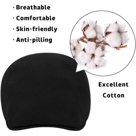 WETOO Men's Flat Cap Gatsby Newsboy Lvy Irish Hats Driving Cabbie Hunting Cap - Picture 4 of 7